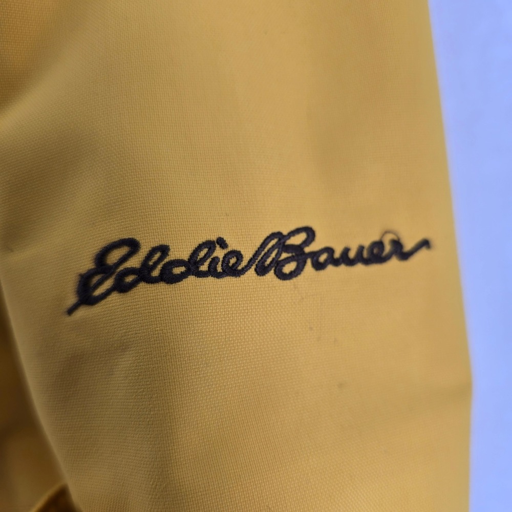 Eddie Bauer Rain Jacket Womens XL Weatheredge Hooded Parka Yellow Coat - Picture 3 of 10